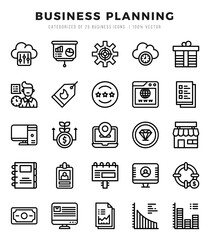 Set of Business Planning Icons Lineal icons collection.