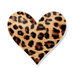 A heart-shaped sticker featuring a leopard print (3)