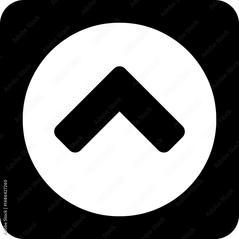 Poster up chevron arrow button for menu navigation