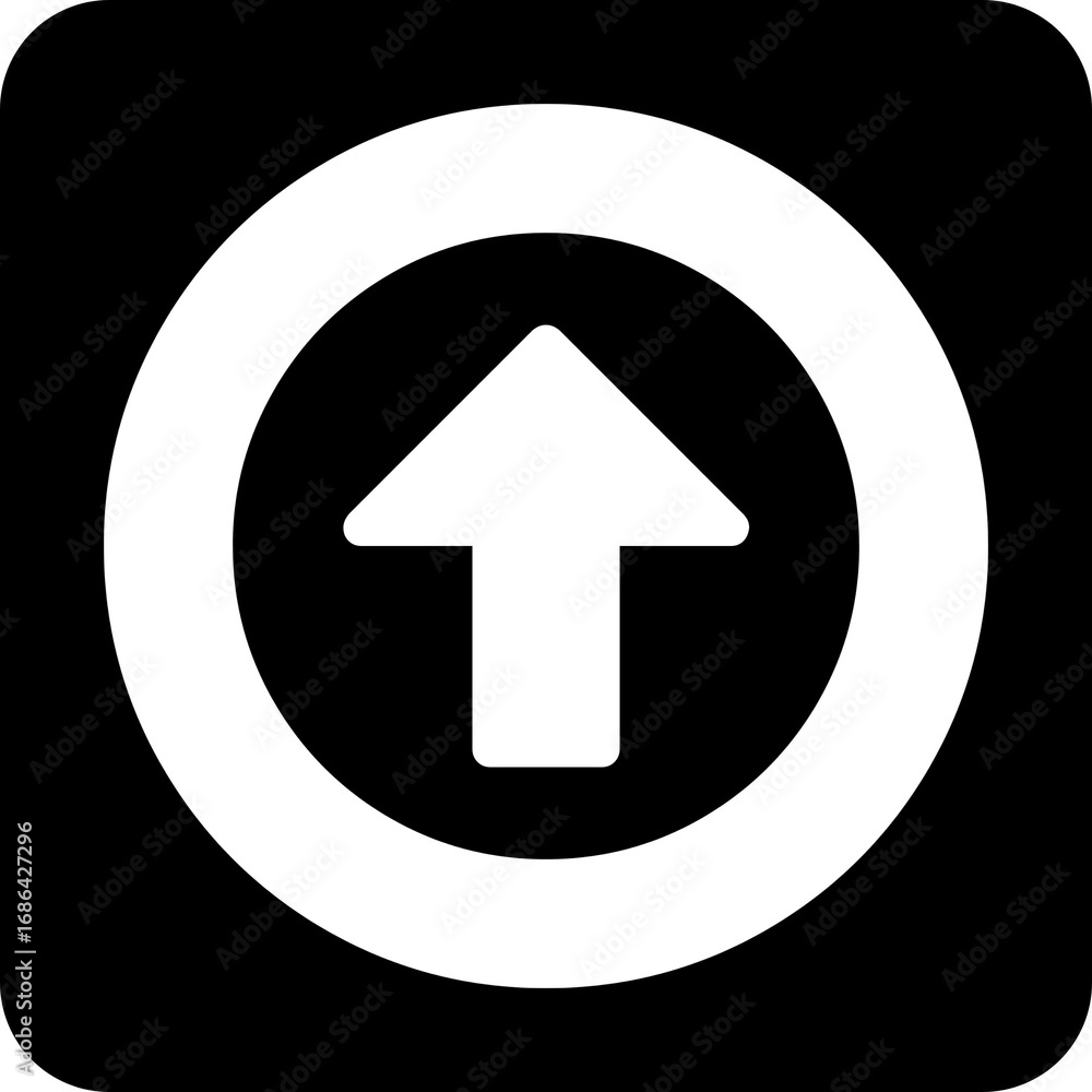 Aufkleber square upload button with arrow icon