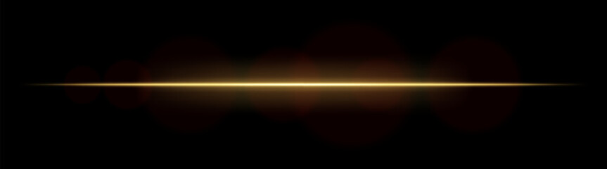 Laser line. Thin horizontal beam with smooth light halo and soft focus edges on dark background. Perfect for sci-fi, motion or UI design.
