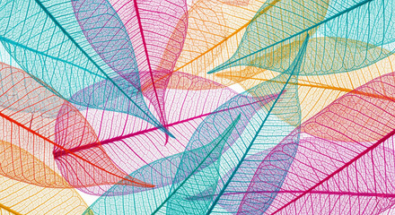 Pastel-Colored Skeleton Leaves