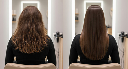 Before and After of a Hair Treatment