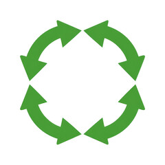 Obraz premium Circular graphic of several green arrows