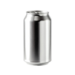 Empty, shiny, metallic beverage can