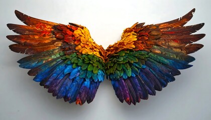 Colorful painted angel wings