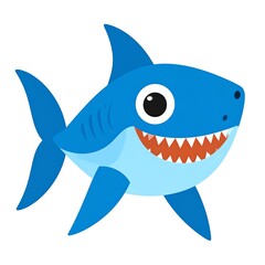 Obraz premium Cute cartoon shark illustration