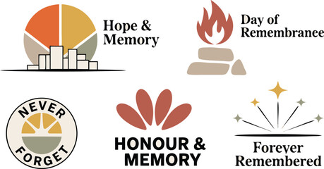 Remembrance Day Graphics Featuring Hope Memory, Honor Memory, and Never Forget Designs