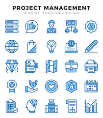 Project Management Icons Pack Two Color Style. Vector illustration.