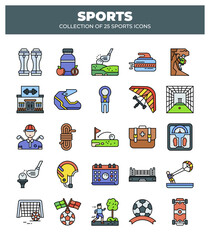 Collection of 25 Sports Icons. Golf. Soccer. Fitness. and More