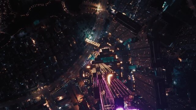 An cinematic aerial drone shot over Ho Chi Minh City, Vietnam. It features Landmark 81 prominently, the tallest building in Vietnam.