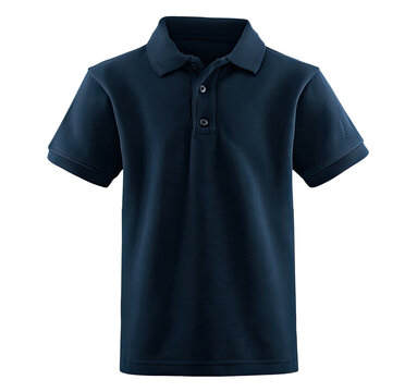 Dark navy blue polo shirt, short sleeves