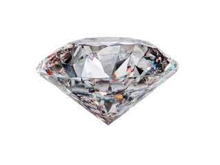 A brilliant, round-cut diamond, facets reflecting light