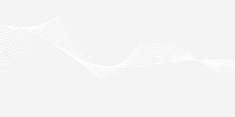 White abstract background with flowing particles. White and gray Digital futuristic technology concept background. Dynamic waves use for business, corporate, poster