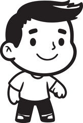 Handsome Man Black and White Illustration Vector Image Male Portrait Fashion Sketch Line Art Design