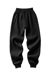 Black drawstring sweatpants,  flat lay