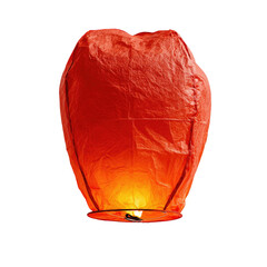 Red sky lantern,  glowing orange fire