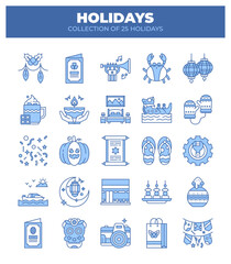Collection of 25 Holidays. A Diverse Celebration of Cultural and Religious Traditions