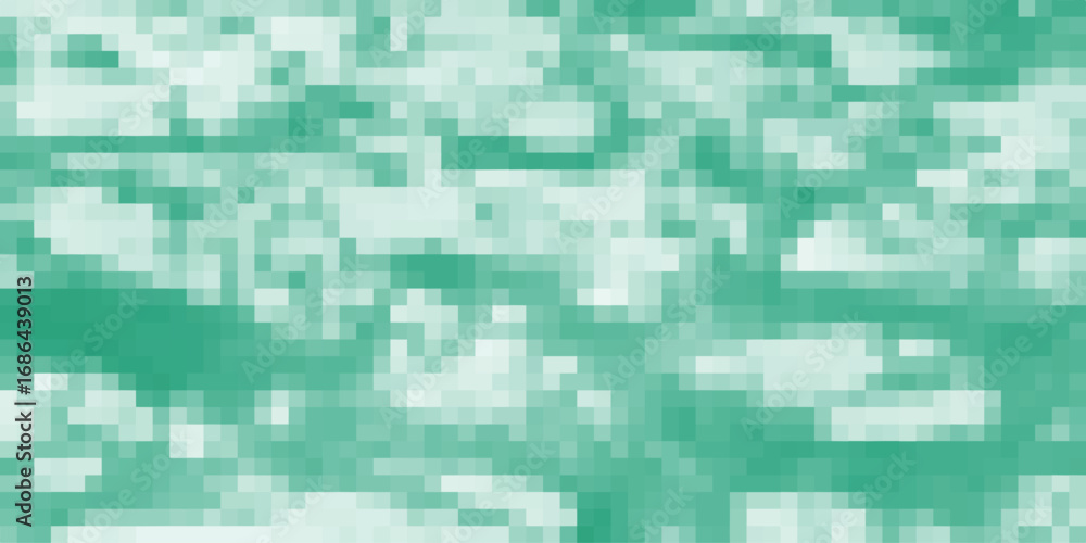 Aufkleber abstract digital pixelated background in teal and white color palette displaying geometric shapes wi