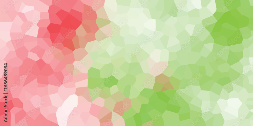 Poster abstract geometric mosaic background featuring a gradient of red pink and green in a modern artistic