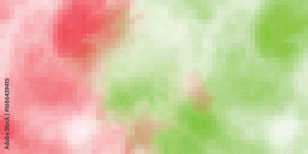 Poster Abstract pixelated background featuring red and green color tones and gradient effect for diverse design applications