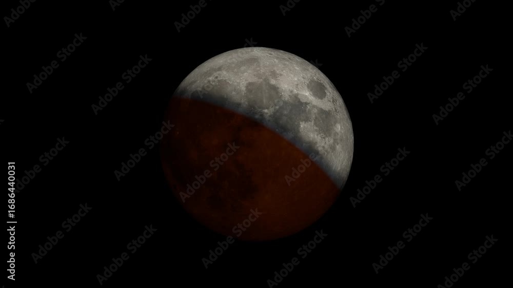 Poster blood moon eclipse dynamics. a visual explanation of the lunar eclipse process. 4k