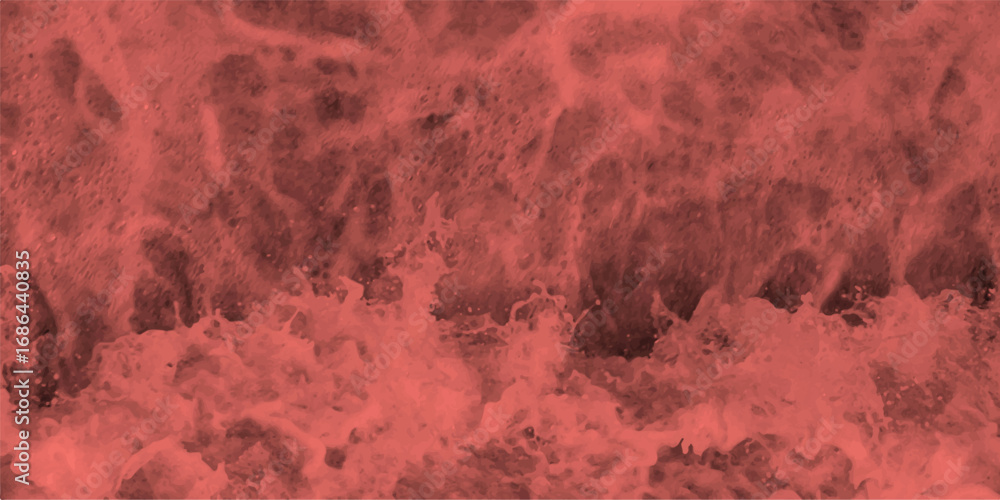 Poster abstract water texture in shades of red providing a visual representation of bubbles and foam for de