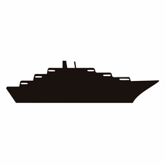 Obraz premium Cruise ship silhouette illustration showcasing ocean travel and luxurious voyages experiences