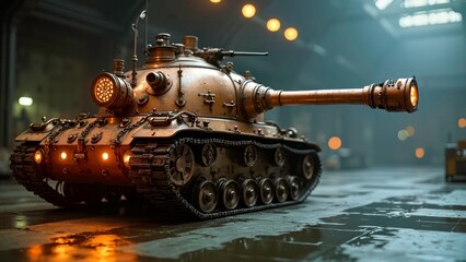 Fototapeta premium Industrial scene of technology driven tanks