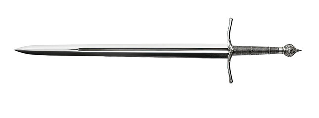 Detailed image of a long, silver-colored sword