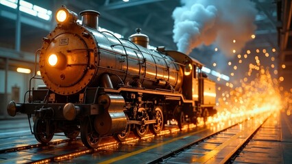 Obraz premium The industrial scene of technology driven trains