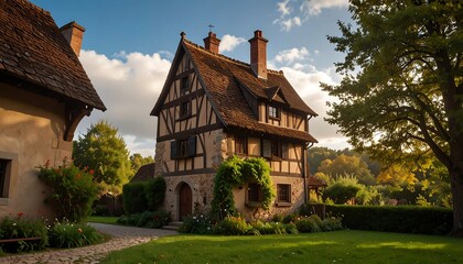 Fairytale-like house, autumnal setting