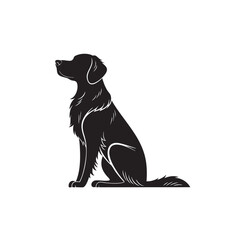 Clean black flat icon of a dog sitting in silhouette