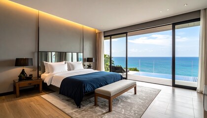 Luxurious bedroom with ocean view (1)
