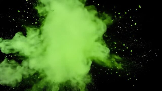 Green explosion on black