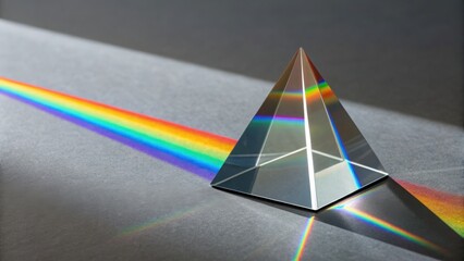 A glass prism refracts white light into a vibrant spectrum of colors showcasing the science of light dispersion and optics