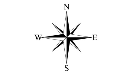 compass rose vector, navigation icon design, direction symbol illustration, travel compass icon, exploration vector art, wind rose design, north south east west symbol, compass silhouette vector, map 