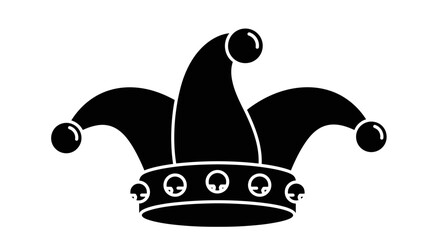 jester, hat, silhouette, vector, icon, carnival, festival, joker, clown, fool, comedy, medieval, costume, court, entertainment, circus, humor, parody, satire, jest, celebration, mardi, gras, masquerad © NajmulHussain