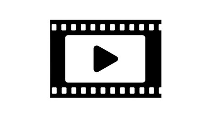 Fototapeta premium video, film, movie, cinema, play, button, media, clip, reel, projector, icon, vector, symbol, digital, entertainment, motion, recording, footage, stream, broadcast, multimedia, videography, cinematogr