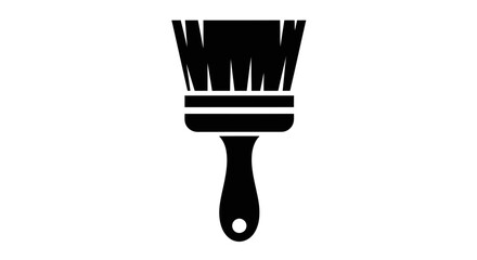 brush, paint, icon, silhouette, clipart, vector, design, graphic, illustration, tool, handle, bristle, art, drawing, painting, decor, craft, DIY, symbol, emblem, outline, shape, stencil, pictogram, mi