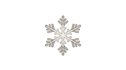 Detailed six pointed snowflake design with intricate pattern centrally positioned