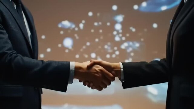 Businesspeople handshake modern partnership