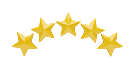 Five golden stars rating graphic element