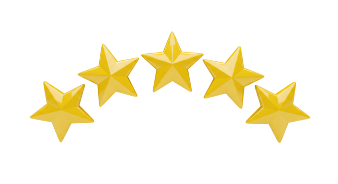 Five golden stars rating graphic element