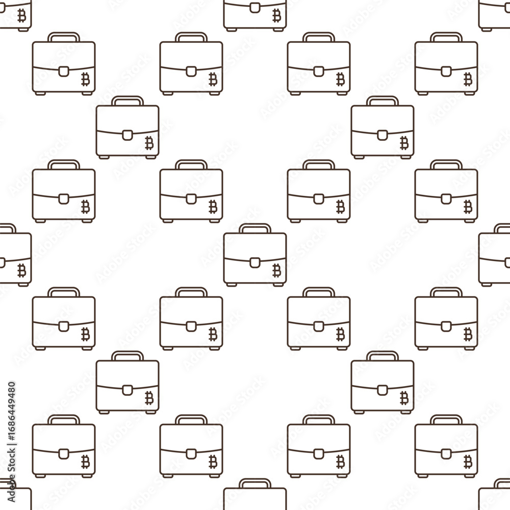 Poster bitcoin briefcase vector btc accumulation linear seamless pattern