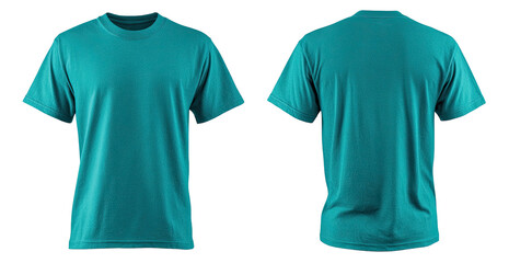Teal T-shirt front and back views