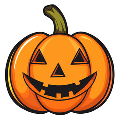 pumpkin, jack-o-lantern, decoration, halloween, festival, vector, transparent background, lantern, october, scary, horror, jack, evil, celebration, isolated