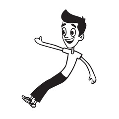 Handsome Man Black and White Illustration Vector Image Male Portrait Fashion Sketch Line Art Design