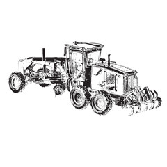 Powerful road grader ready for construction projects, ensuring smooth surfaces with heavy machinery and precision