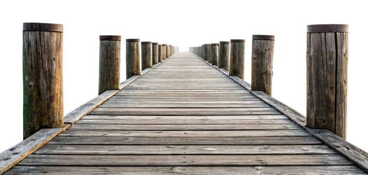 Fototapeta Wooden pier isolated on transparent background